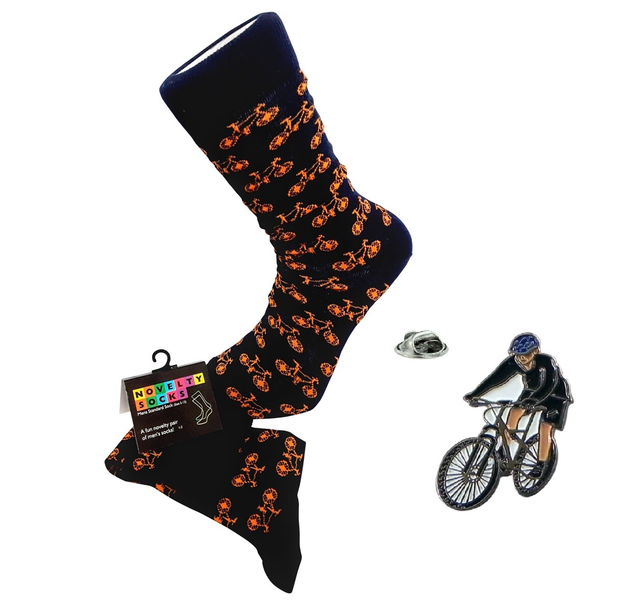 SAOLA Coppia calze uomo Cycles cotone premium. E o un distintivo spilla bavero bici 9 11 SK7