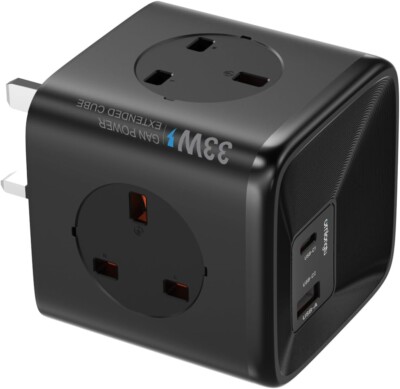Steckdosenwürfel USB C Steckdosenleiste mit 4 Steckdosen 3250W und 30W USB C Laden