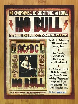 2008 AC/DC No Bull Print Ad/Poster Official CD/DVD/Bluray Music Promo ...