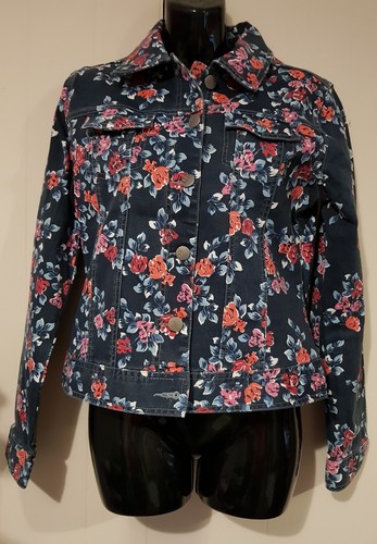 Ladies size 12 Floral Denim Jacket 