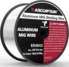 ARCCAPTAIN Silicon Aluminum Welding Wire ER4043 .030" Mig Welding Wire, 1 Pound