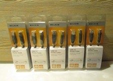 Lot of 5 BELKIN USB 2.0 Printer Cable 10 Connect To Printer PC Mac-FREE SHIP