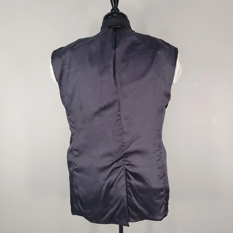 Jos A Bank Signature Gold Suit Mens 40R 34W Gray Plaid Wool 2pc Jacket Pants - Image 4 of 4