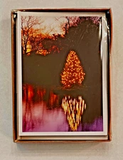 New Palm Press Tree Reflection/Pond Christmas cards 12cards & envelope (5" x 7")