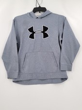 Under Armour Hooded Sweat Shirt Youth Size XL Color Blue Logo Long Sleeve Pocket