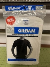 Gildan Men's Short Sleeve Pocket T Shirts Xlrg. Pack of 2 White 100 Cotton NWT