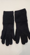 Calvin Klein Black Knit Winter Gloves One Size Classic Warm Tech Cuffs