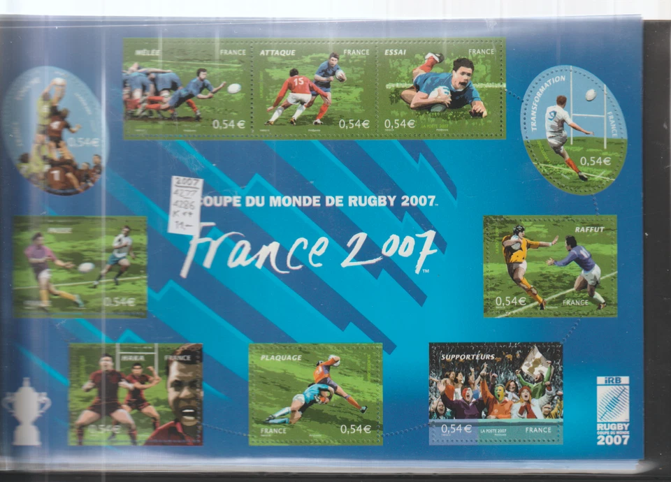 Frankreich Kleinbogen 4277-86 (Rugby-WM 2007) postfrisch - Bild 1 von 1