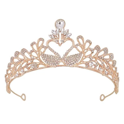  Diadème De Cygne Bijoux Cheveux Pour Femme Coiffure Mariée Coiffe En Strass - Photo 1/4