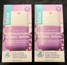 New Lot Of 2 Bliss Skin Smoothing Retinol Serum 2x20ml Radiance Lines Smooth