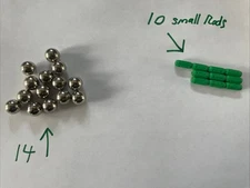 Vintage Supermag Magnetic Genius 24 Piece Green Building Plastwood Italy.