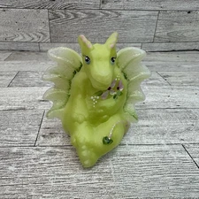 Lenox Fenton Lima The Little Green Dragon Art Glass Made in USA Signed Art Piece