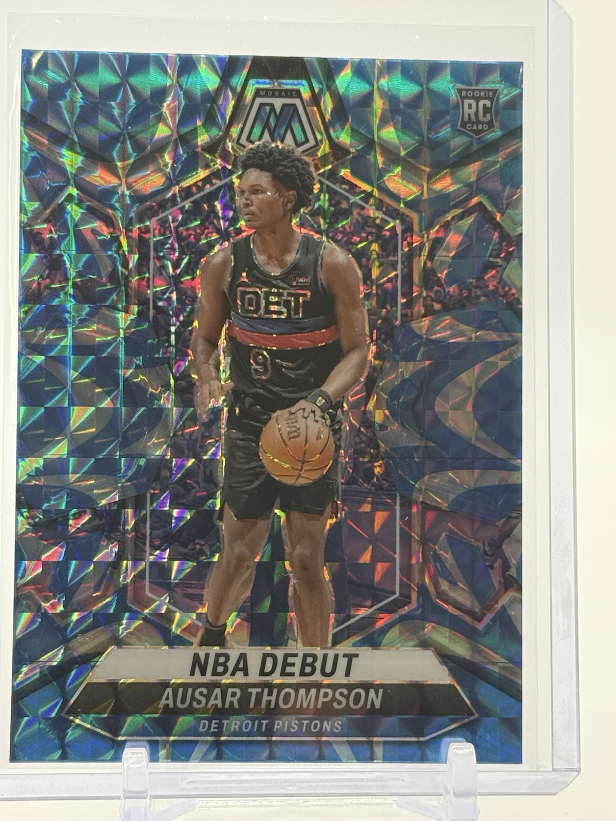 2023-24 Panini Mosaic AUSAR THOMPSON #262 NBA Debut Reactive Blue Prizm 💎