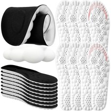 8 Pairs 4D Cloud Insoles for Men Women, Soft Memory Foam Cushioning Insoles B...