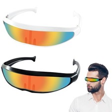 2 St&uuml;ck Space Brille Alien Brille Set,Futuristische Sonnenbrille, Partybrille...