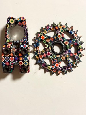 PROFILE RACING Kaleidoscope Stem & Sprocket Limited BMX Set Used Limited Edition