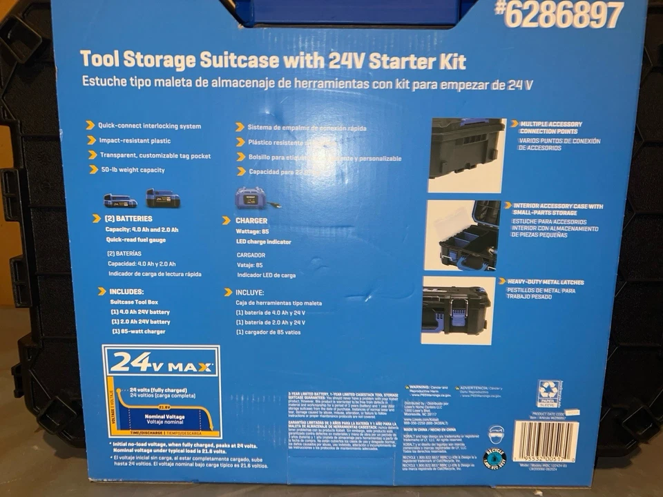 Kobalt Storage SuitCase With 24V Starter Kit 4aH 2aH Battery and Charger - Image 2 of 2