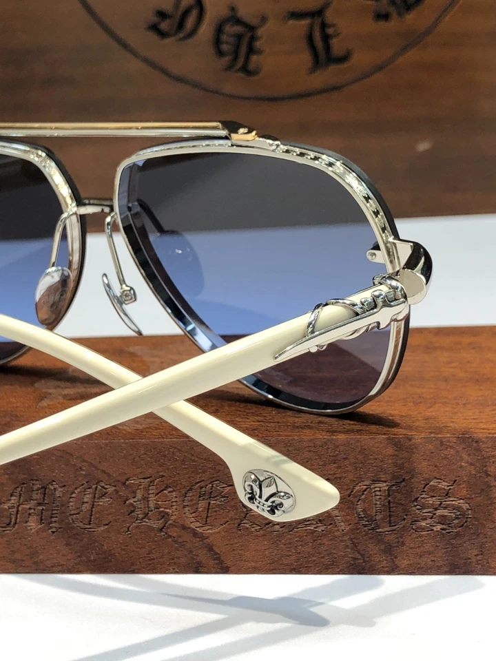 Gafas de sol Chrome Hearts CH8238 blancas lentes azules unisex 63-12-149 Foto 3 de 3