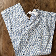 J.CREW Cotton Pajama/Lounge Pants Womens XL  Blue Snowmen Snow Day NWOT New