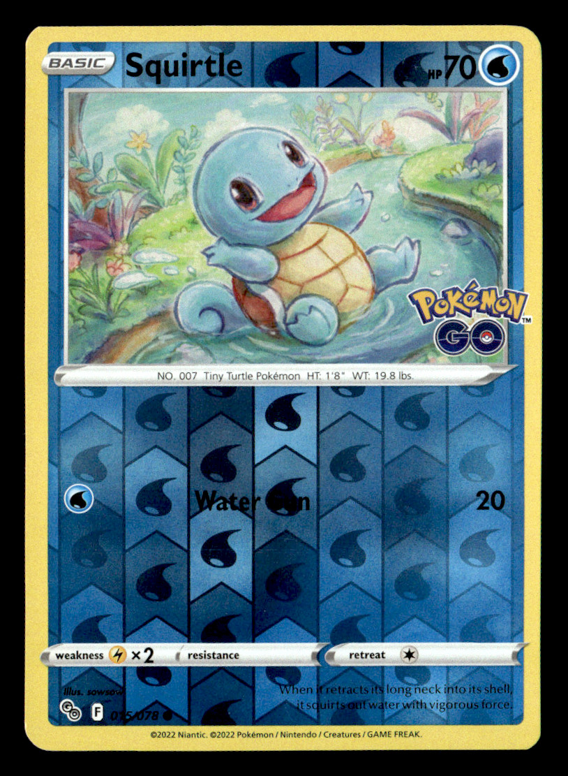 Squirtle Common Reverse Holo Pokemon GO 015/078 LP Pokémon TCG