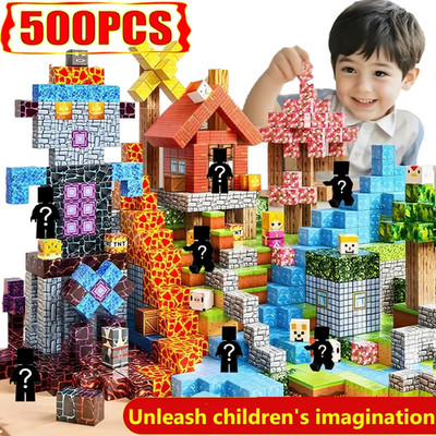 10-500 Stück Magnetische Bausteine Magnet Set Steine Mini World MINT Construction