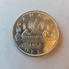 1962 Canadian Silver Dollar Coin 80% $1