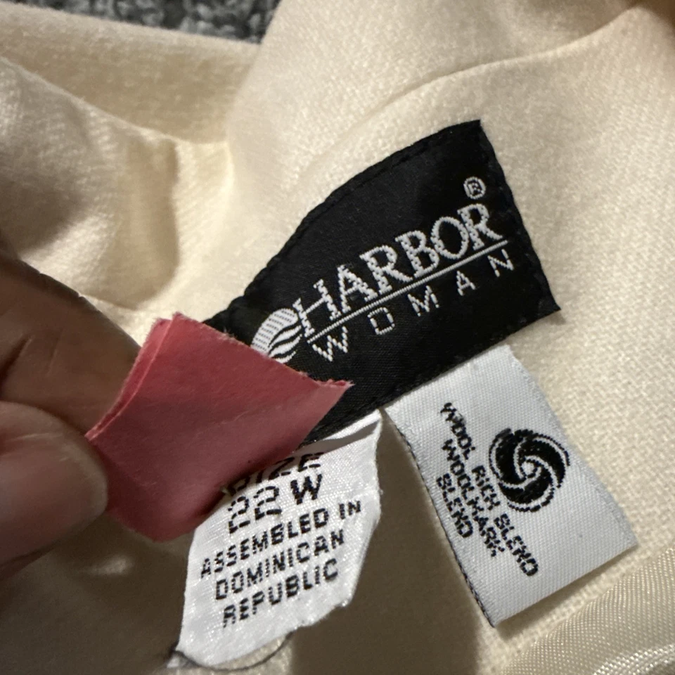 Blazer feminino Sag Harbor tamanho 22W 70% lã off white marfim creme carreira vintage - Imagem 4 de 4