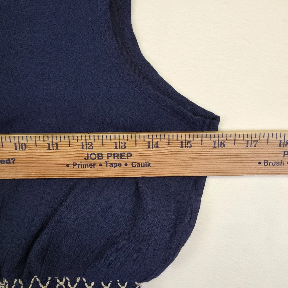 Vestido Y2K Sello Húmedo Para Mujer M Azul Cintura Ajustada Bordado Gasa Femenino Mini Foto 4 de 4