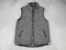 Woolrich Vest Womens Medium Gray Fleece Sherpa Zip Front Pockets Outdoor Warm