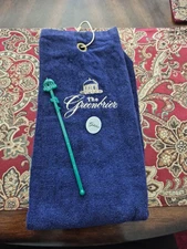 GREENBRIER RESORT HOTEL SPRINGHOUSE GOLF TOWEL & BAR SWIZZLE & BALL MARK CHINA