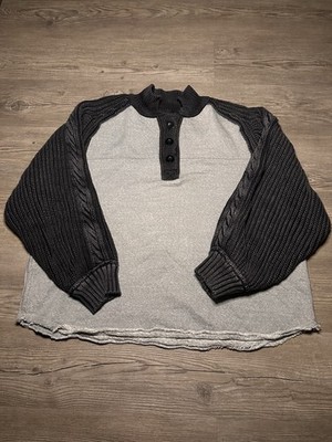 Free People Sweater Women s Size Large We The Free Marco Polo Cable Knit Sleeve