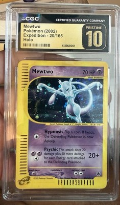 2002 Mewtwo Holo Expedition Pokemon Card CGC 10 Pristine 20/165