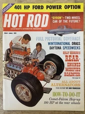 HOT ROD MAGAZINE MAY 1961 401 HP FORD POWER OPTION WORLD'S FASTEST 500