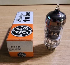 5U8, GE, Triode-Pentode Frequency Converter Vacuum Tube - NOS