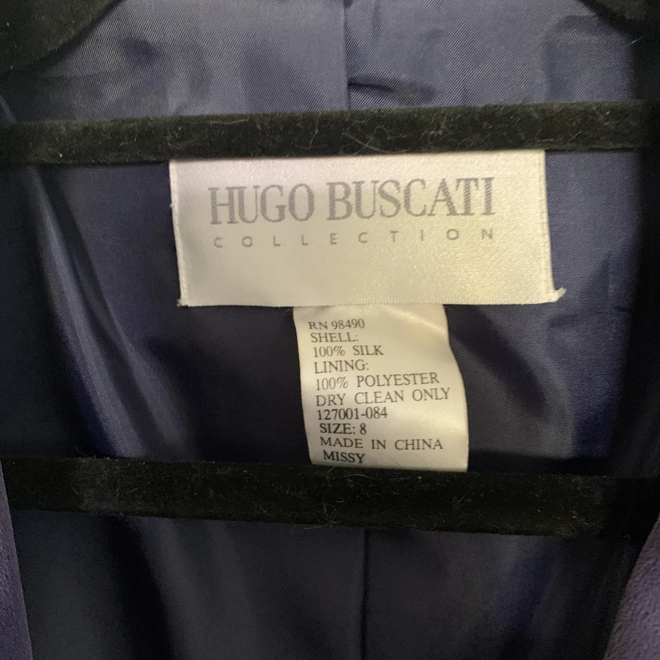 Conjunto de 8 blazeres morados falda mujer 100 % seda colección Hugo Buscati vintage Foto 4 de 4