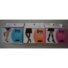 New L'egss 3 Pack Knee High Trouser Socks Ultra Sheer Pantyhose Lot Bundle