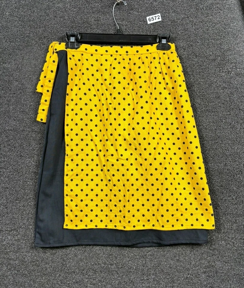 Falda forrada a lunares de colección Valentino Garavani Boutique para mujer talla 40 negra amarilla Foto 2 de 4