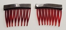 Vintage 1960s GOODY COMPANY Small Side Hair Combs w/Metal Strip EVC