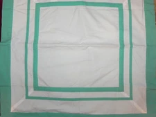 POTTERY BARN SUITE POOL AQUA WHITE TRIPLE FRAMED BORDER EURO PILLOW SHAM