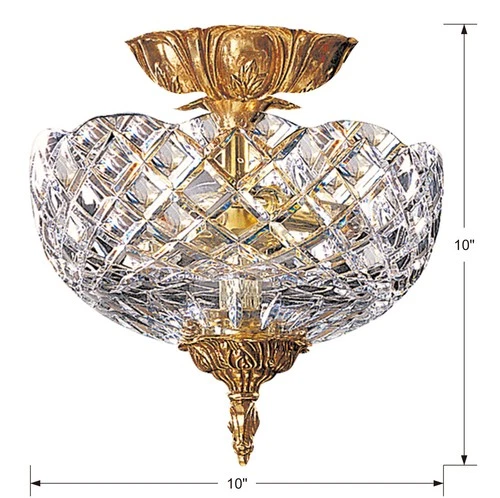 Crystorama Lighting Group 66-CT Milton 2 Light 10"W Semi-Flush - Brass - Picture 7 of 7