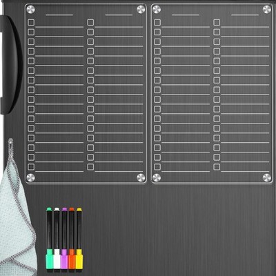 Acrylic Magnetic Dry Erase Board for Fridge, 12''X8'' Clear Magnetic to Do List...