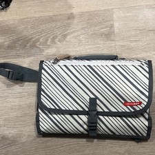 Skip Hop Portable Wipeable Padded Baby Changing Pad Black White Striped