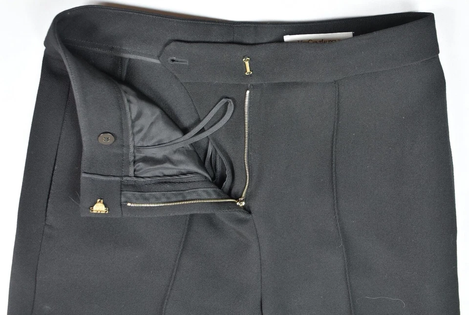Pantalones de sarga de lana de pierna ancha cintura alta Yves Saint Laurent para mujer talla 40 como nuevos Foto 4 de 4
