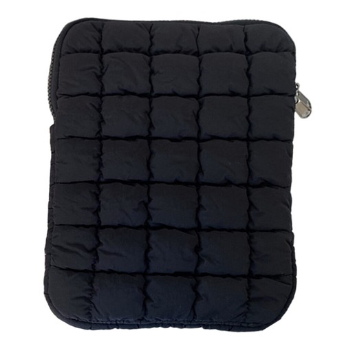 Quilted Laptop Bag Fluffy Padded Carrying Case for Laptop (Black 15-15.6 Inch) - Afbeelding 3 van 10