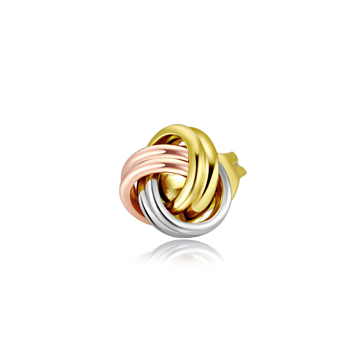 Wellingsale 14k Tri Color Gold Knot Earrings