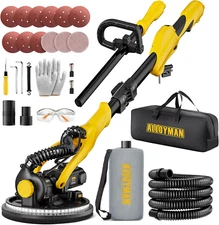 Drywall Sander, 1050W Electric Drywall Sander with Vacuum Dust Collection, 2100R