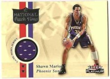 2001-02 FLEER PLATINUM SHAWN MARION NATIONAL PATCH TIME SUNS JERSEY
