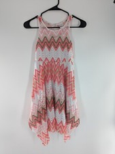 Emily West Girls Size 10 White And Peach Sleeveless Dress