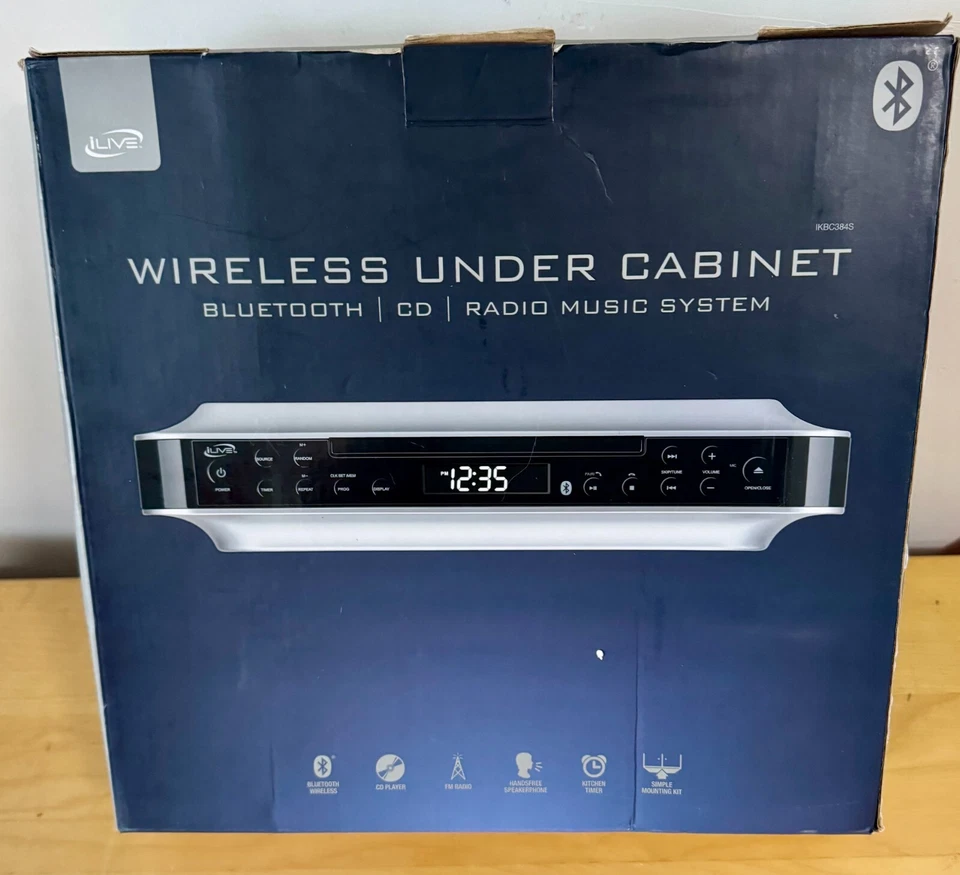 iLive IKBC384S Wireless Under Cabinet Bluetooth CD Player Radio System New Open - Image 3 of 4