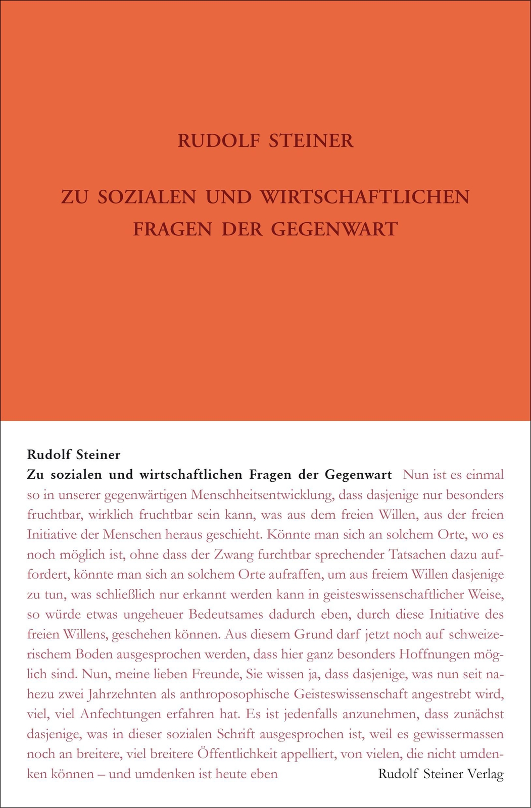 Thumbnail - Zu Sozialen Und Wirtschaftlichen Fragen Der Gegenwart, Rudolf Steiner